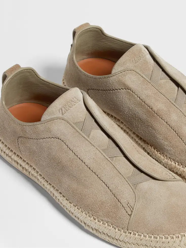 Alpargatas de ante beige con triple costura™