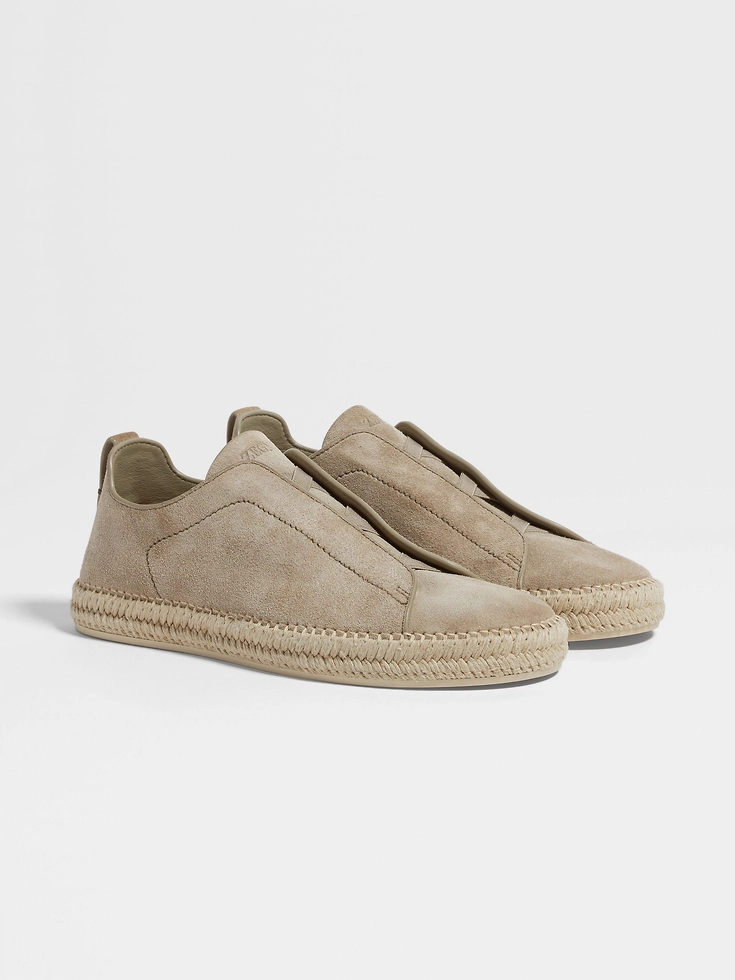 Alpargatas de ante beige con triple costura™