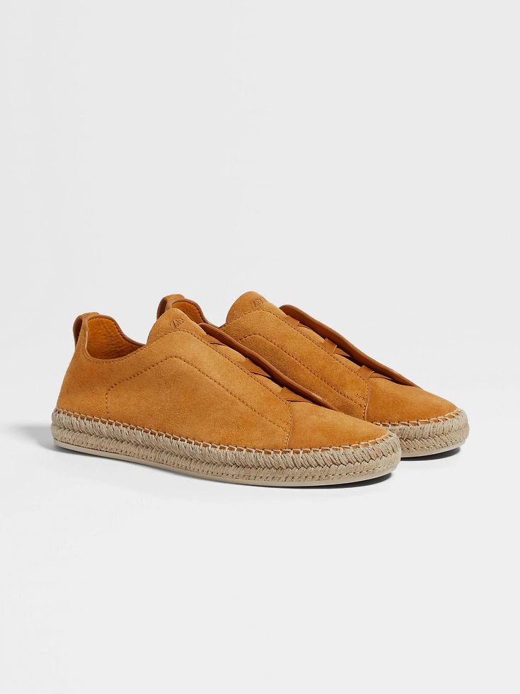 Alpargatas de ante ocre con triple costura™