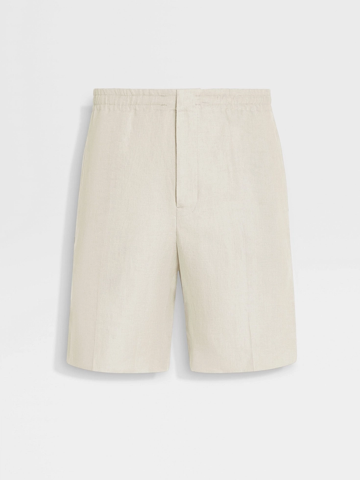Bermudas de lino Oasi en blanco roto