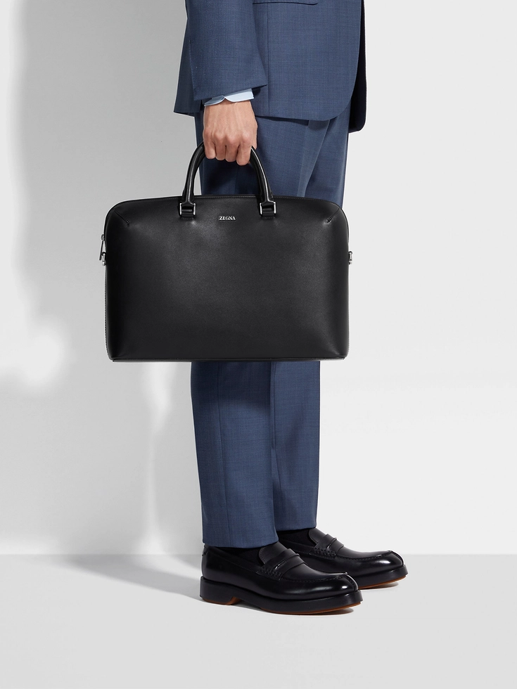 Bolso de negocios de cuero negro