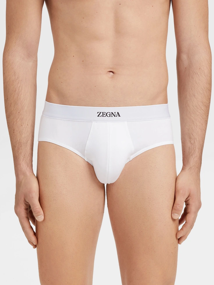 Braguita midi de algodón elástico blanco