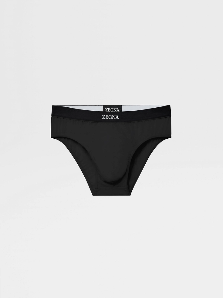 Braguita midi de algodón elástico negro
