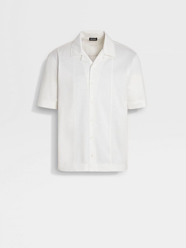 Camisa blanca de algodón y seda