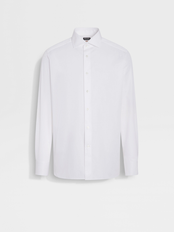 Camisa de algodón Centoventimila con microrayas blancas