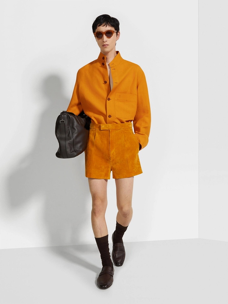 Camisa de lino Oasi ocre