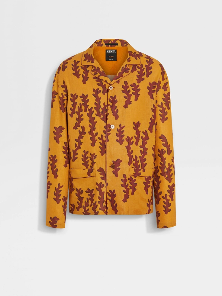 Camisa de lino naranja