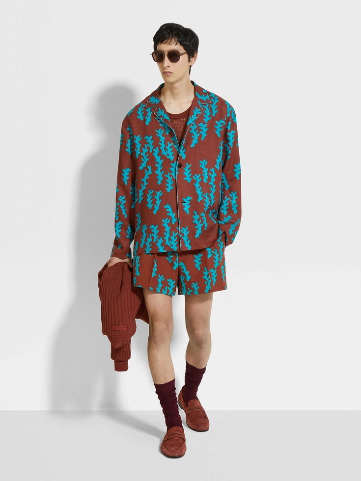 Camisa de lino roja