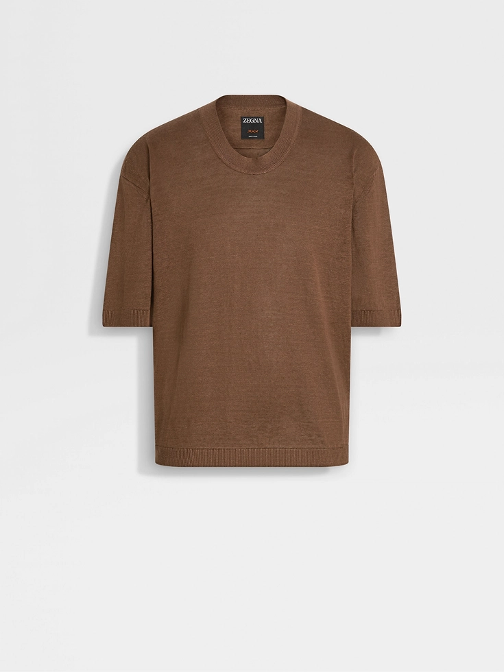Camiseta Oasi Lino color topo oscuro