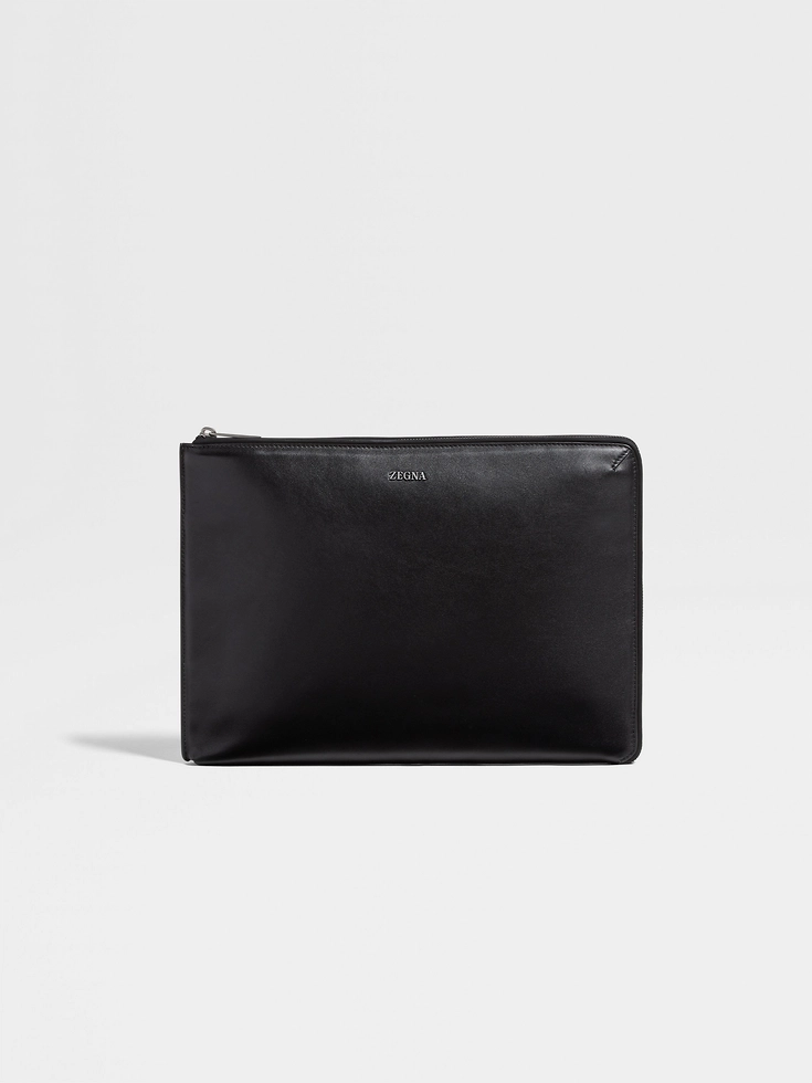 Cartera de cuero negro
