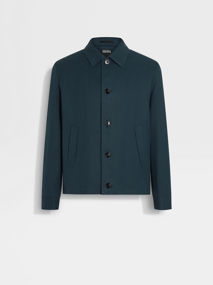 Chaqueta Chore de flores azules Oasi Lino
