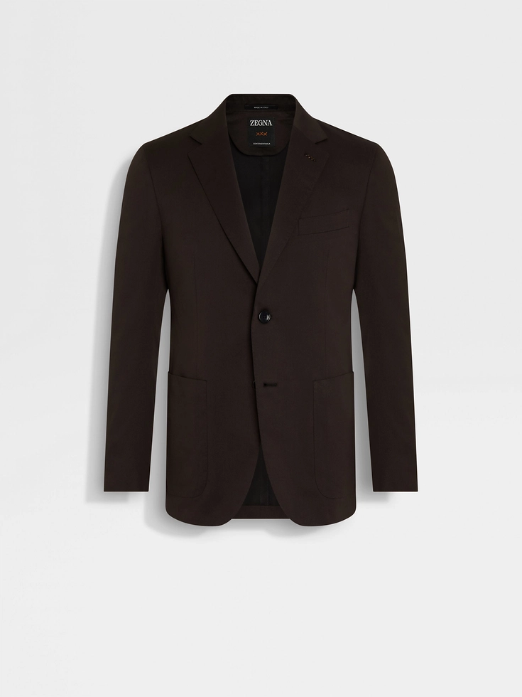 Chaqueta de algodón y lana Centoventimila marrón oscuro