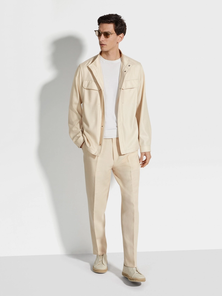 Chaqueta de cachemira, seda y lino