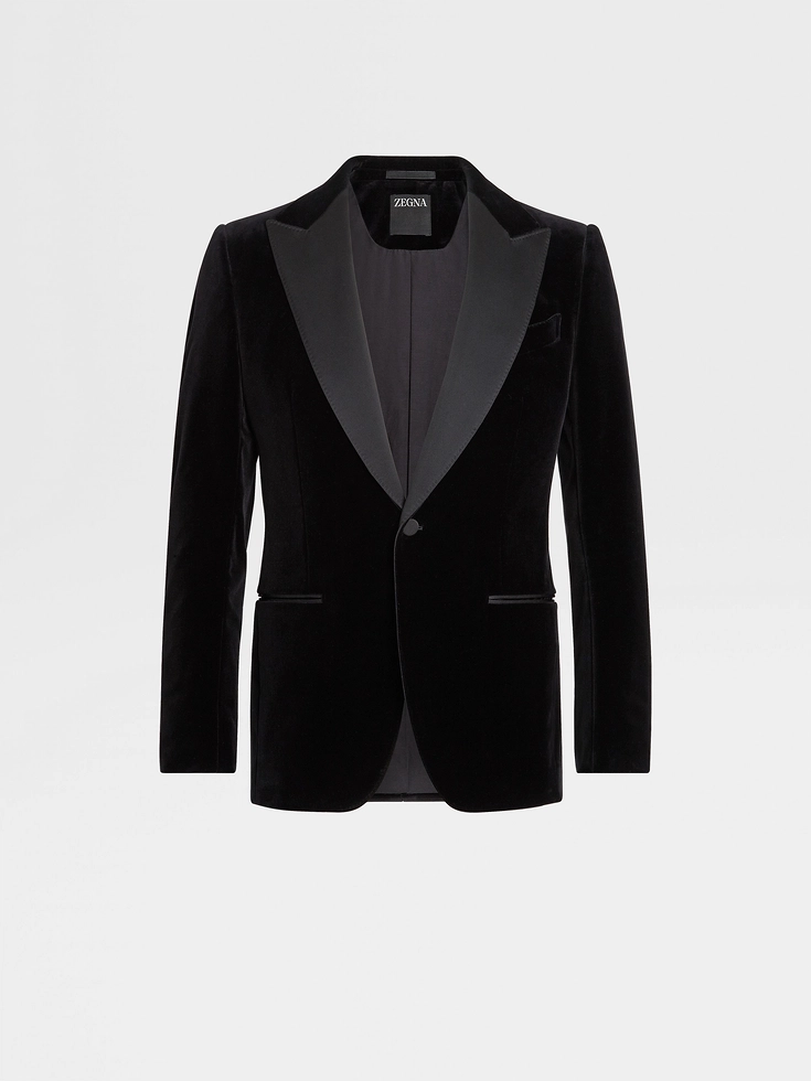 Chaqueta de noche de algodón negra