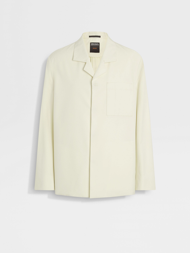 Chaqueta de seda y lana de color amarillo claro