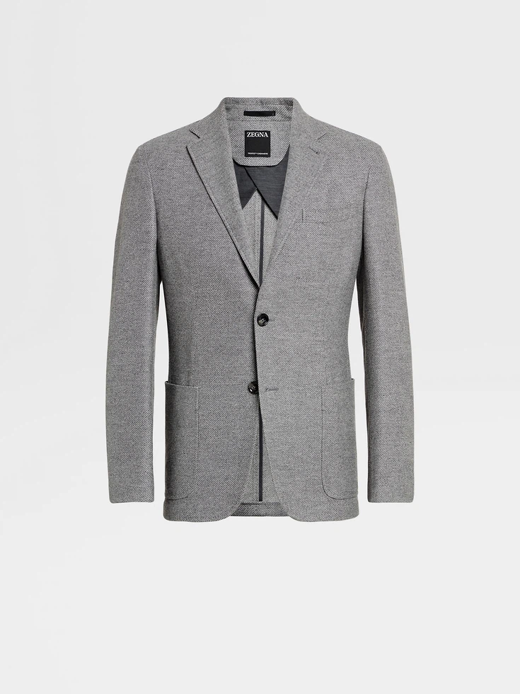 Chaqueta estilo camisa de cachemir gris Mélange Trofeo™