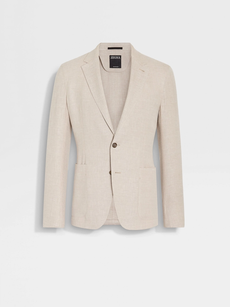 Chaqueta estilo camisa de lino Oasi beige claro