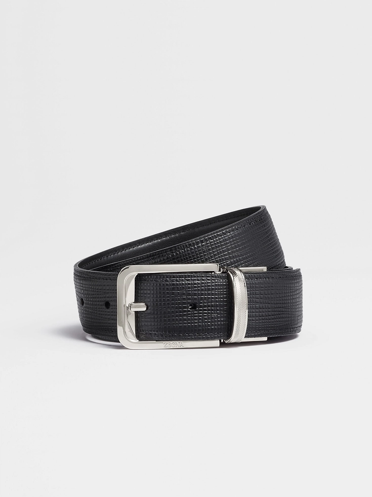 Cinturón de cuero reversible negro