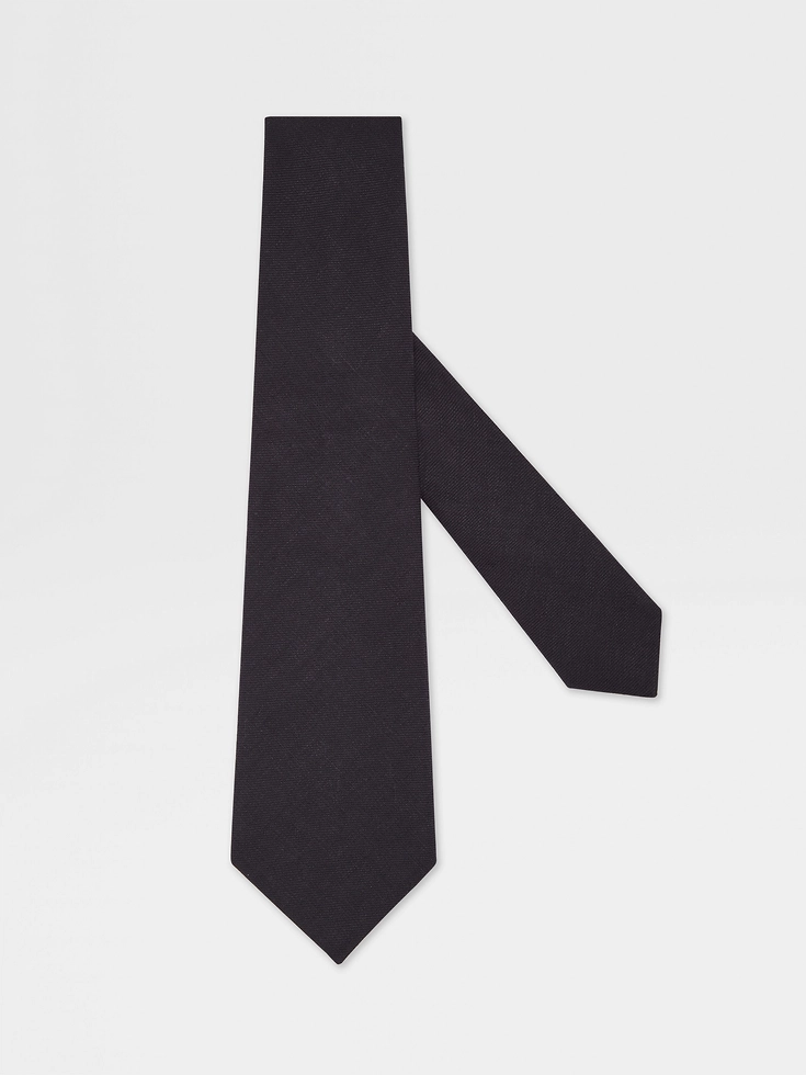 Corbata de lino azul oscuro