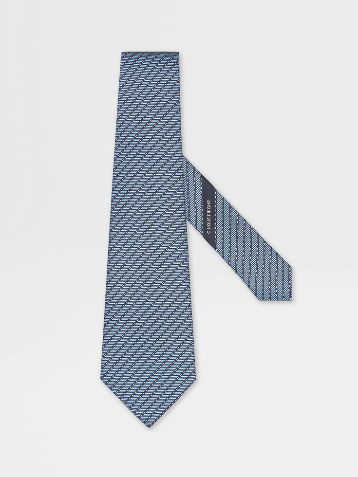 Corbata de seda CINQUE PIEGHE azul claro