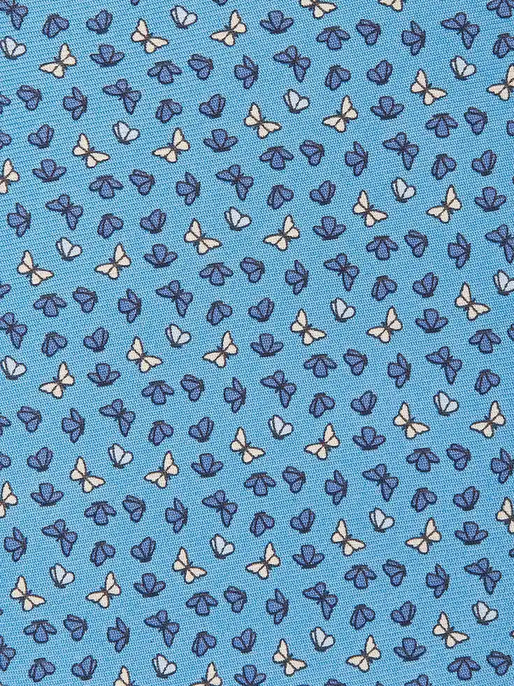 Corbata de seda azul claro