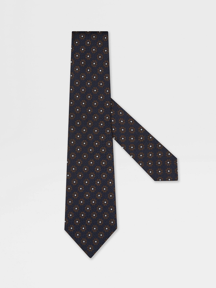 Corbata de seda azul oscuro