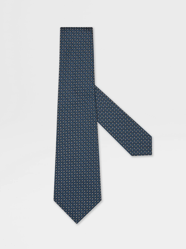Corbata de seda azul verdoso
