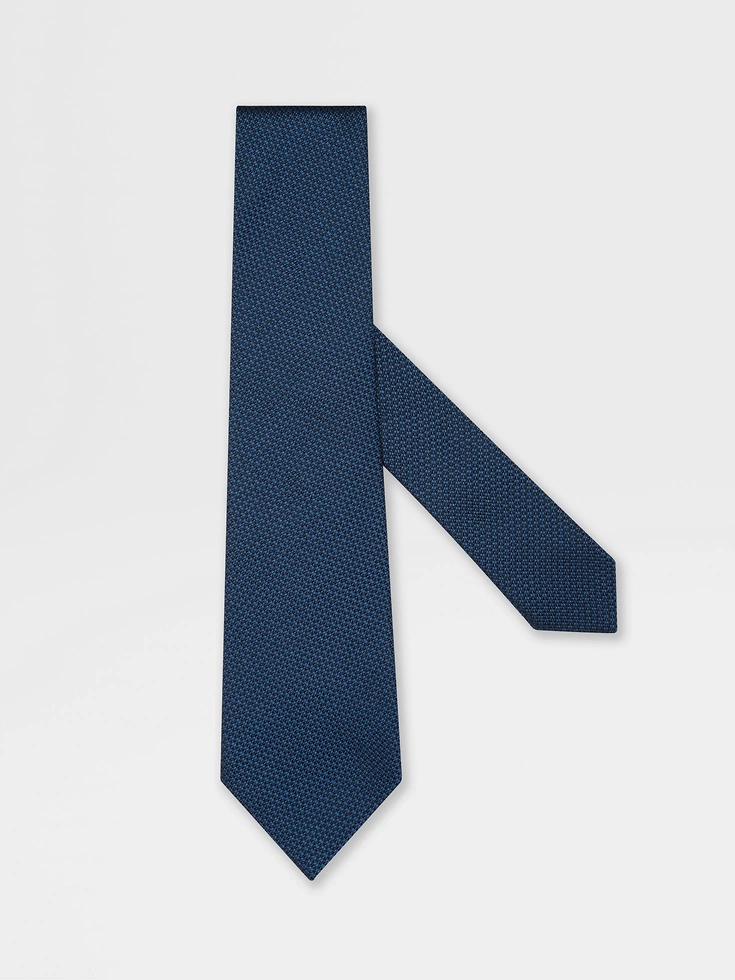 Corbata de seda azul verdoso brillante