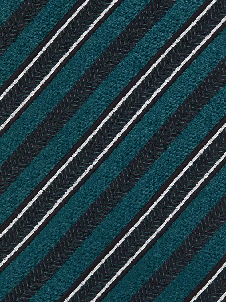 Corbata de seda y algodón azul verdoso