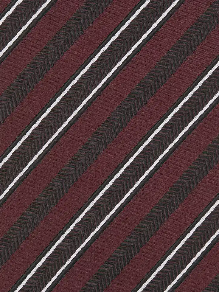 Corbata de seda y algodón burdeos