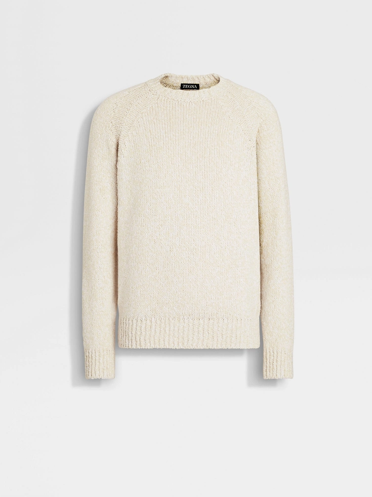 Cuello redondo de algodón en amarillo claro, blanco y blanco óptico
