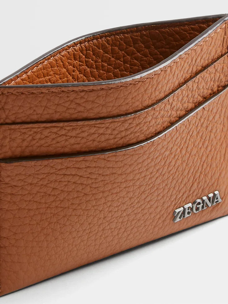 Estuche para tarjetas de piel de ciervo con follaje