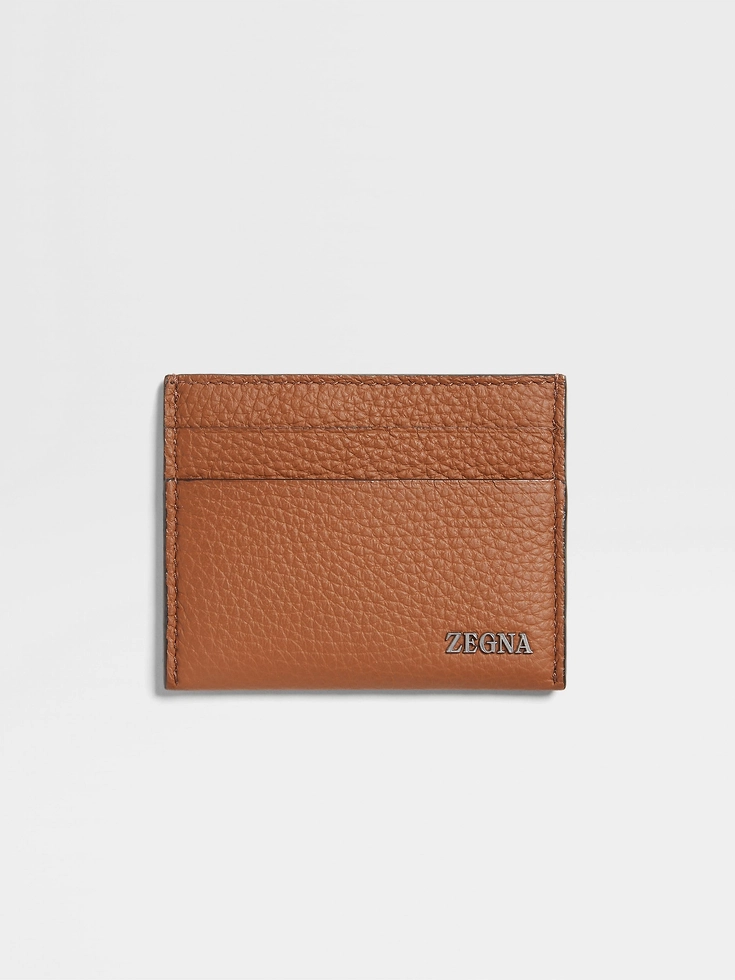 Estuche para tarjetas de piel de ciervo con follaje
