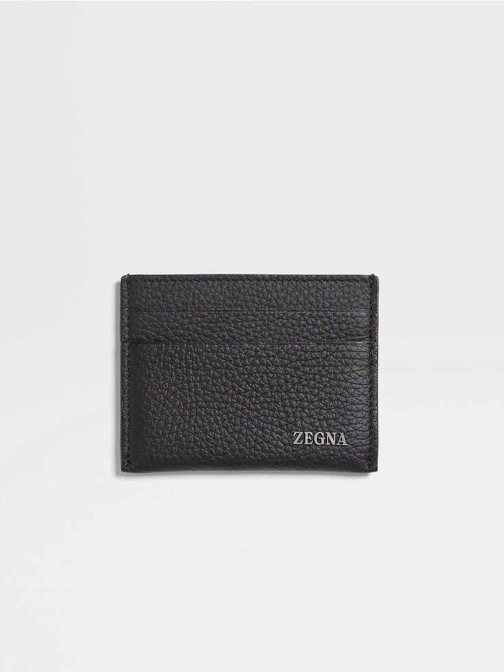 Estuche para tarjetas de piel de ciervo negra