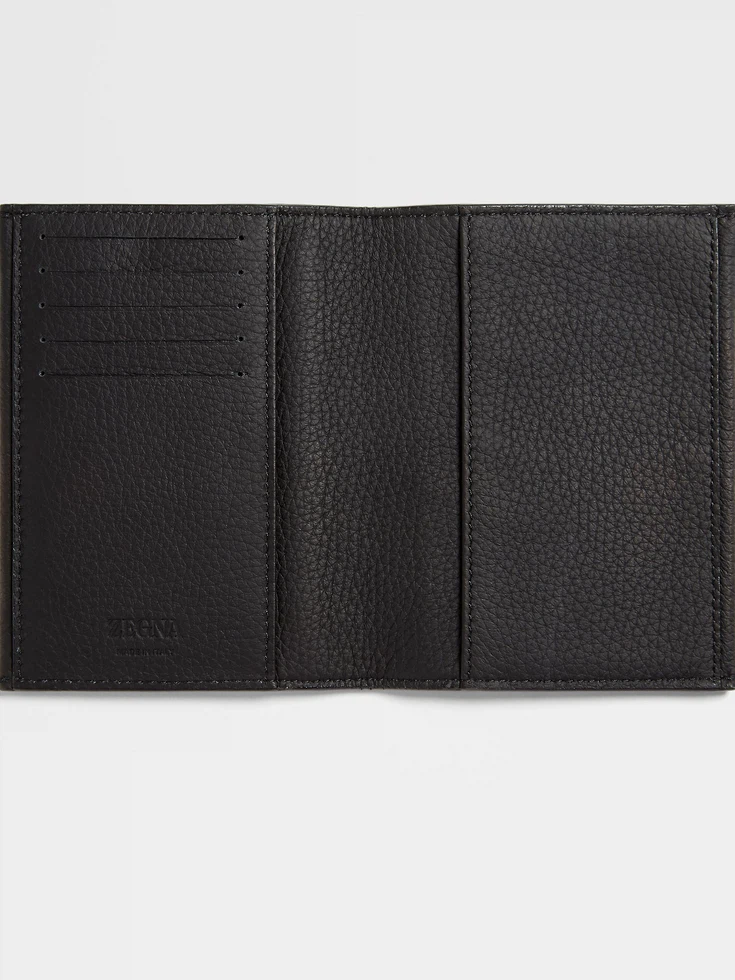 Funda para pasaporte de piel de ciervo negra