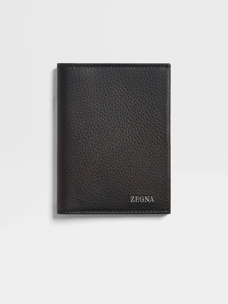 Funda para pasaporte de piel de ciervo negra
