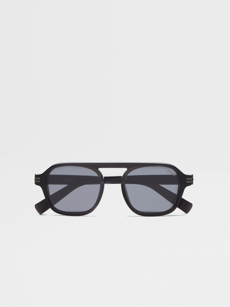 Gafas de sol Aurora II de acetato gris oscuro transparente