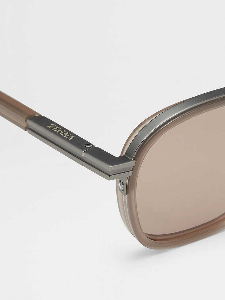 Gafas de sol Orizzonte I de acetato y metal en marrón claro