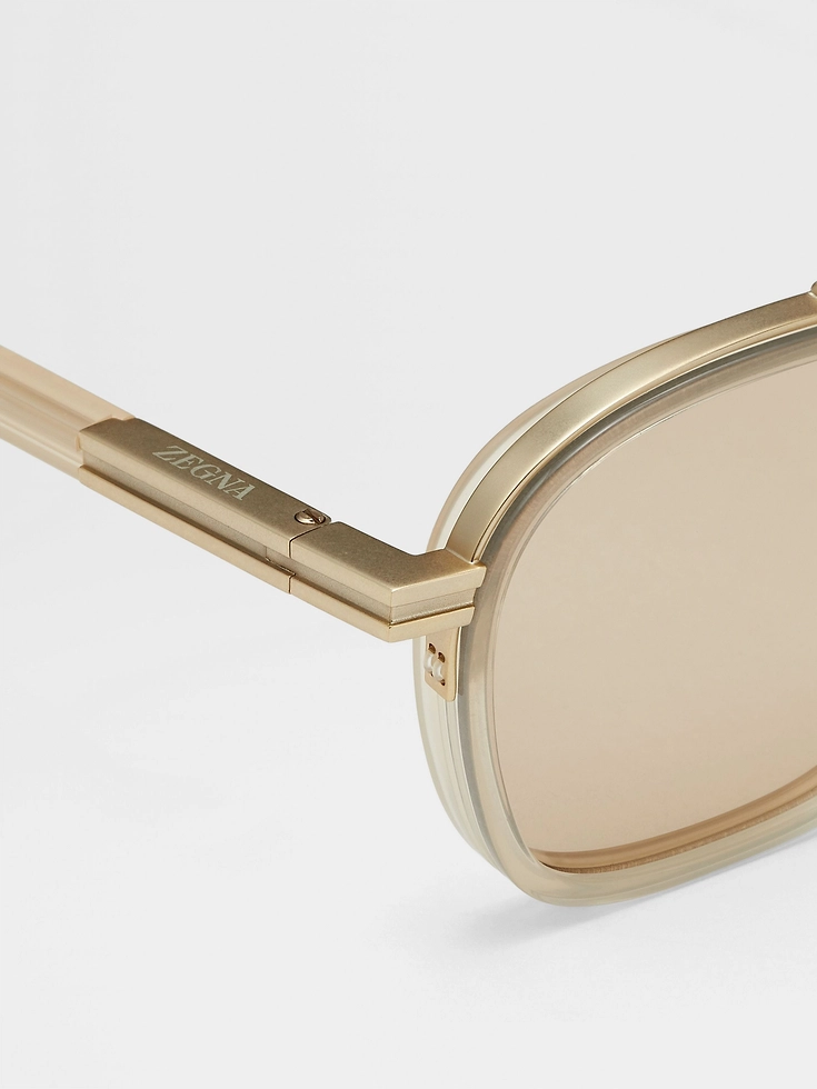 Gafas de sol Orizzonte I de acetato y metal gris oscuro transparente