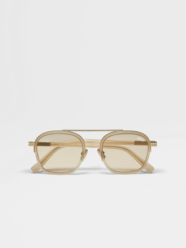 Gafas de sol Orizzonte I de acetato y metal gris oscuro transparente