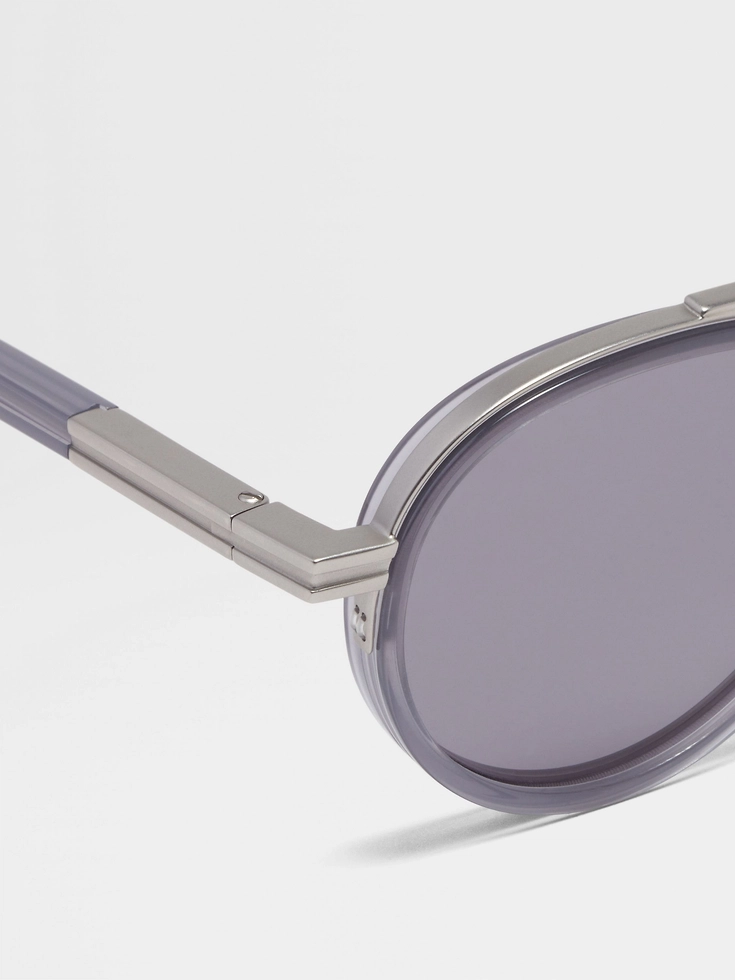 Gafas de sol Orizzonte II de acetato y metal en color gris