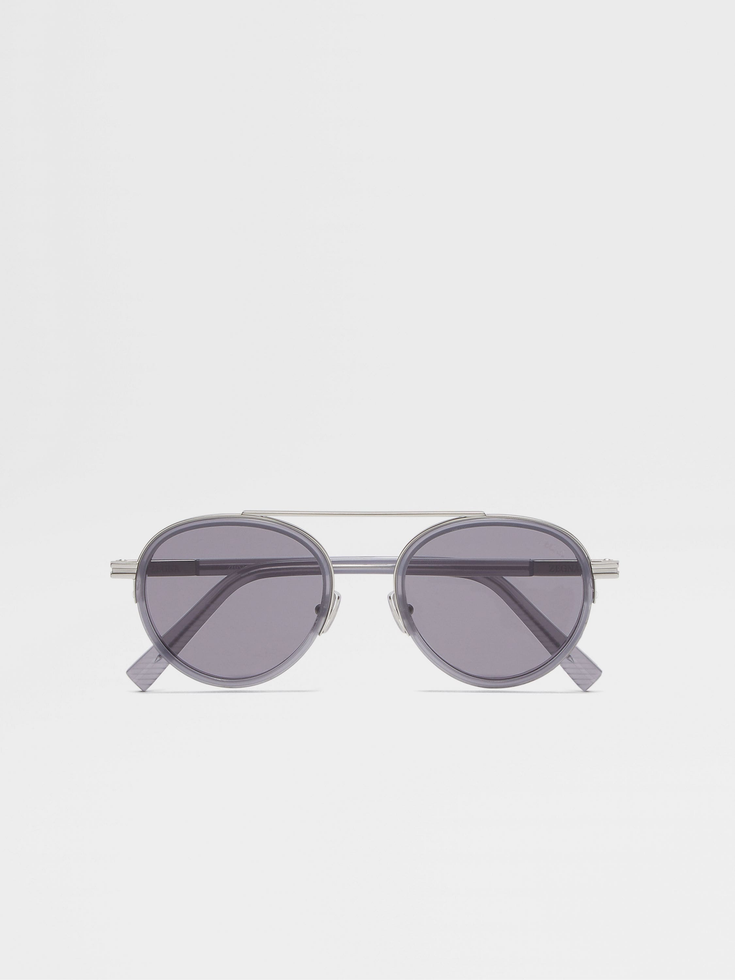 Gafas de sol Orizzonte II de acetato y metal en color gris