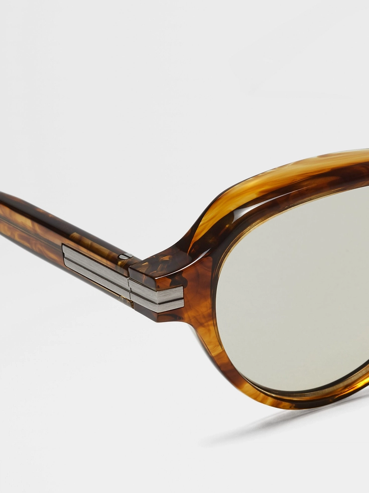 Gafas de sol de acetato amarillo transparente