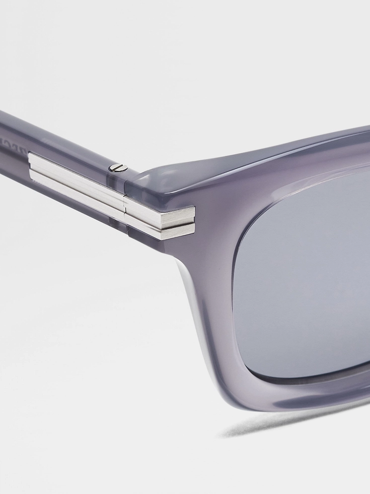 Gafas de sol de acetato azul transparente