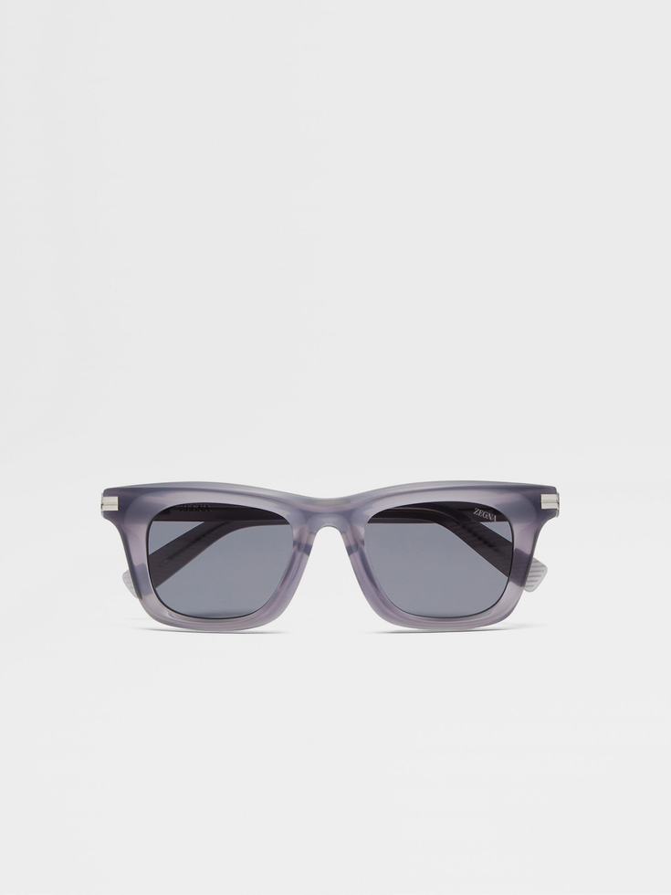 Gafas de sol de acetato azul transparente