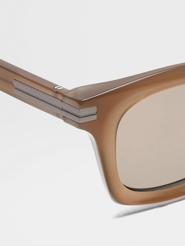 Gafas de sol de acetato beige oscuro