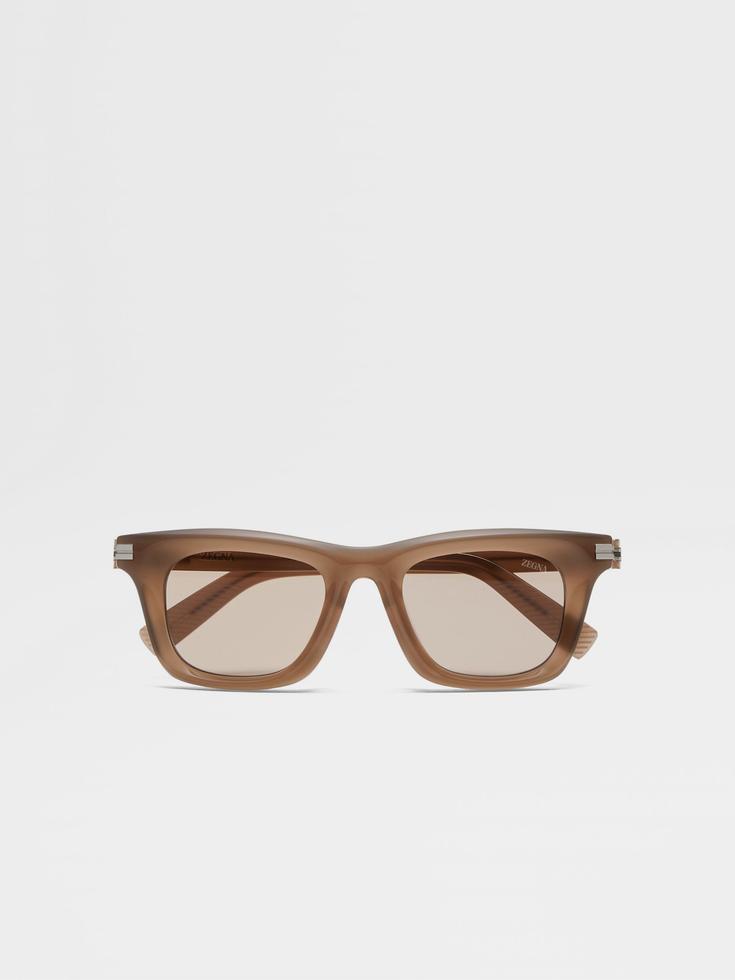 Gafas de sol de acetato beige oscuro