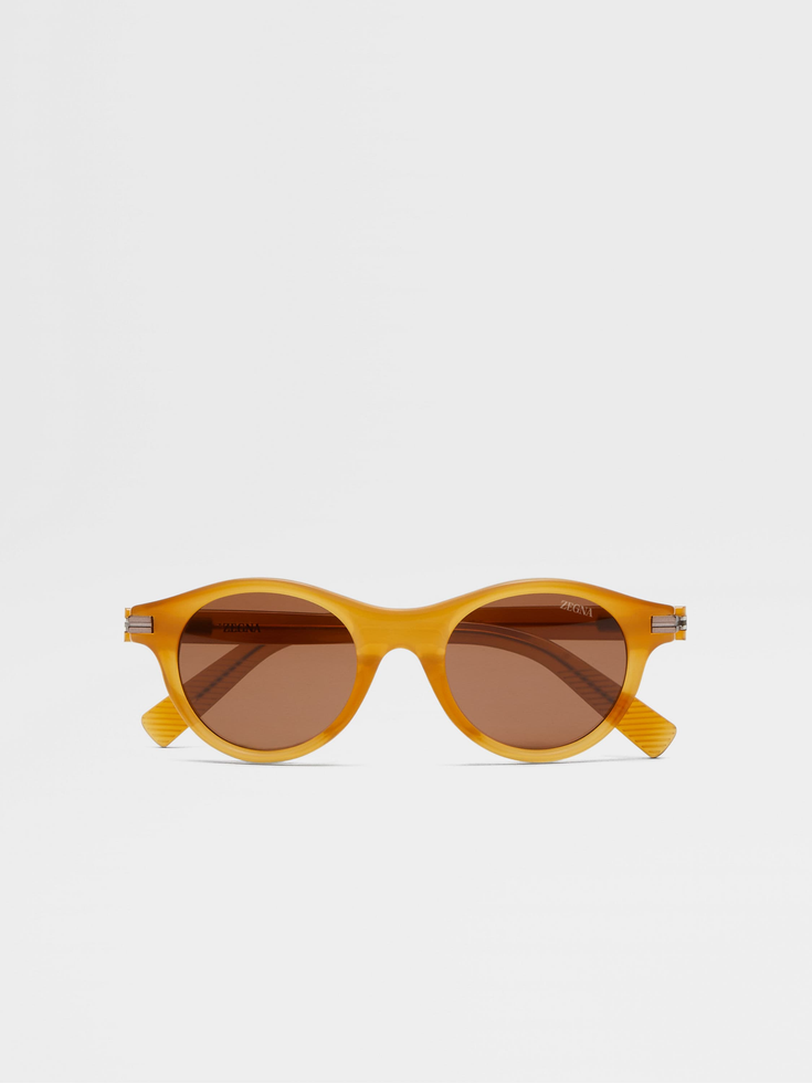 Gafas de sol de acetato de color amarillo oscuro