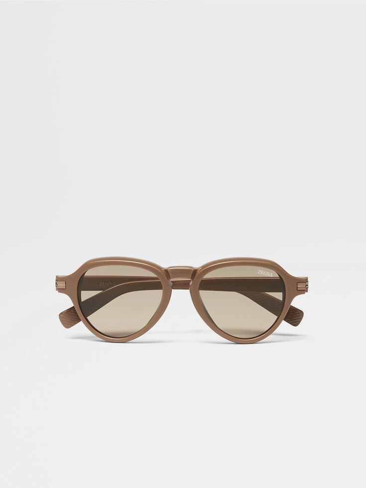 Gafas de sol de acetato marrón claro