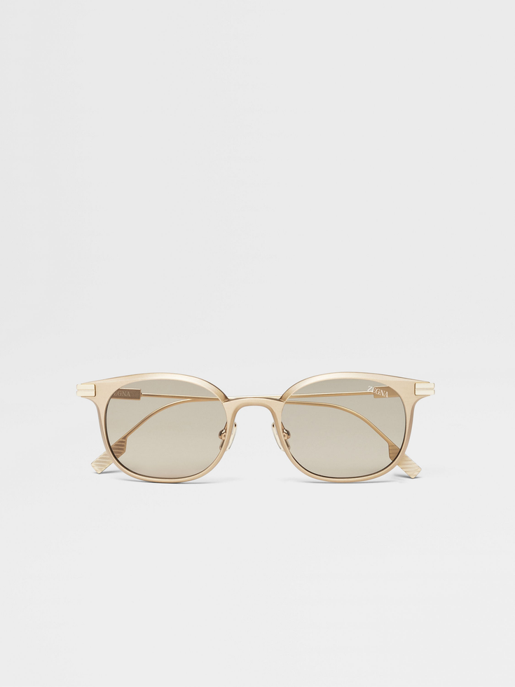 Gafas de sol de aluminio dorado claro
